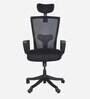 Breeze Breathable Mesh Ergonomic Chair in Black Colour with Headrest