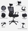 Breeze Breathable Mesh Ergonomic Chair in Black Colour with Headrest