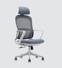 Breeze Breathable Mesh Ergonic Chair in Grey Colour with Headrest