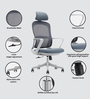 Breeze Breathable Mesh Ergonic Chair in Grey Colour with Headrest