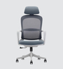 Breeze Breathable Mesh Ergonic Chair in Grey Colour with Headrest