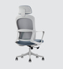 Breeze Breathable Mesh Ergonic Chair in Grey Colour with Headrest