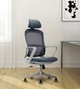 Breeze Breathable Mesh Ergonic Chair in Grey Colour with Headrest
