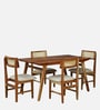 Brekstad Acacia Wood 4 Seater Dining Set in Natural Finish
