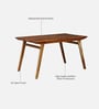 Brekstad Acacia Wood 4 Seater Dining Set in Natural Finish