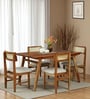 Brekstad Acacia Wood 4 Seater Dining Set in Natural Finish