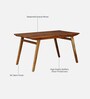 Brekstad Acacia Wood 4 Seater Dining Table in Natural Finish
