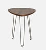 Breo Metal End Table in Scratch Resistant Rustic Teak Finish