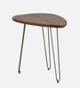 Breo Metal End Table in Scratch Resistant Rustic Teak Finish
