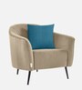 Brescia Velvet 1 Seater Sofa In Cream Colour