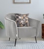 Brescia Velvet 1 Seater Sofa In Light Grey Colour