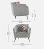 Brescia Velvet 1 Seater Sofa In Light Grey Colour