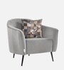 Brescia Velvet 1 Seater Sofa In Light Grey Colour