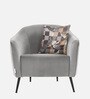Brescia Velvet 1 Seater Sofa In Light Grey Colour