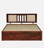 Brevik Sheesham Wood King Size Bed In Honey Oak  Finish With Box Storage