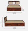 Brevik Sheesham Wood King Size Bed In Honey Oak  Finish With Box Storage