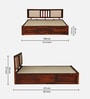 Brevik Sheesham Wood King Size Bed In Honey Oak  Finish With Hydraulic Storage