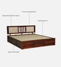 Brevik Sheesham Wood King Size Bed In Honey Oak  Finish With Hydraulic Storage
