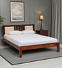 Brevik Sheesham Wood Queen Size Bed In Honey Oak  Finish