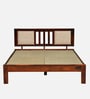Brevik Sheesham Wood Queen Size Bed In Honey Oak  Finish