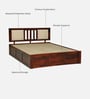 Brevik Sheesham Wood Queen Size Bed In Honey Oak  Finish With Box Storage