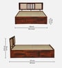 Brevik Sheesham Wood Queen Size Bed In Honey Oak  Finish With Box Storage