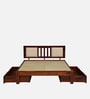 Brevik Sheesham Wood Queen Size Bed In Honey Oak  Finish With Drawer Storage