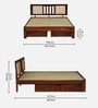 Brevik Sheesham Wood Queen Size Bed In Honey Oak  Finish With Drawer Storage