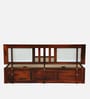 Brevik Sheesham Wood Queen Size Bed In Honey Oak  Finish With Hydraulic Storage