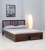 Brevik Sheesham Wood Queen Size Bed In Provincial Teak Finish With Drawer Storage