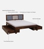 Brevik Sheesham Wood Queen Size Bed In Provincial Teak Finish With Drawer Storage
