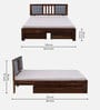 Brevik Sheesham Wood Queen Size Bed In Provincial Teak Finish With Drawer Storage