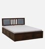 Brevik Sheesham Wood Queen Size Bed In Provincial Teak Finish With Hydraulic Storage