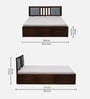Brevik Sheesham Wood Queen Size Bed In Provincial Teak Finish With Hydraulic Storage