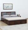 Brevik Sheesham Wood Queen Size Bed In Provincial Teak Finish With Hydraulic Storage