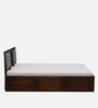 Brevik Sheesham Wood Queen Size Bed In Provincial Teak Finish With Hydraulic Storage
