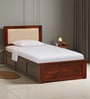 Brevik Sheesham Wood Single Bed In Honey Oak  Finish With Box Storage