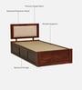 Brevik Sheesham Wood Single Bed In Honey Oak  Finish With Box Storage