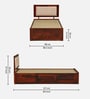 Brevik Sheesham Wood Single Bed In Honey Oak  Finish With Box Storage