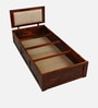 Brevik Sheesham Wood Single Bed In Honey Oak  Finish With Box Storage
