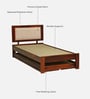 Brevik Sheesham Wood Single Bed In Honey Oak  Finish With Trundle