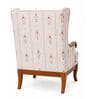 BrevIn Teak Wood Wing Chair With Suede Fabric In Cream Beige Colour BrevIn Teak Wood Wing Chair With Suede Fabric In Cream Beige Colour