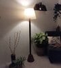 Brice Wooden Floor Lamp with Jute Shade & Brown Base
