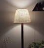 Brice Wooden Floor Lamp with Jute Shade & Brown Base