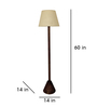 Brice Wooden Floor Lamp with Jute Shade & Brown Base
