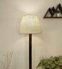Brice Wooden Floor Lamp with Jute Shade & Brown Base