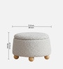 Brick Pouffe In Ivory Colour
