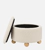 Brick Pouffe In Light Cream Colour