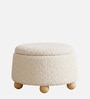 Brick Pouffe In Light Cream Colour