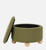 Brick Pouffe In Moss Green Colour